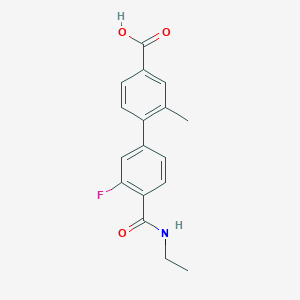 molecular formula C17H16FNO3 B6410351 4-[4-(Ethylcarbamoyl)-3-fluorophenyl]-3-methylbenzoic acid, 95% CAS No. 1261984-94-4