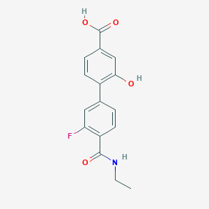 molecular formula C16H14FNO4 B6410358 4-[4-(Ethylcarbamoyl)-3-fluorophenyl]-3-hydroxybenzoic acid, 95% CAS No. 1261985-03-8