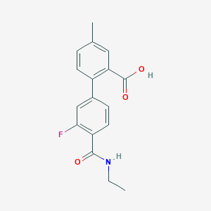 molecular formula C17H16FNO3 B6410362 2-[4-(Ethylcarbamoyl)-3-fluorophenyl]-5-methylbenzoic acid, 95% CAS No. 1261899-04-0