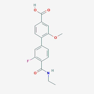 molecular formula C17H16FNO4 B6410379 4-[4-(Ethylcarbamoyl)-3-fluorophenyl]-3-methoxybenzoic acid, 95% CAS No. 1261968-48-2