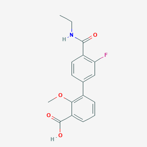 molecular formula C17H16FNO4 B6410397 3-[4-(Ethylcarbamoyl)-3-fluorophenyl]-2-methoxybenzoic acid, 95% CAS No. 1261939-35-8