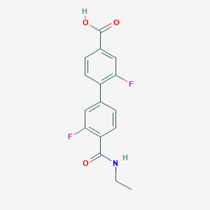 molecular formula C16H13F2NO3 B6410406 4-[4-(Ethylcarbamoyl)-3-fluorophenyl]-3-fluorobenzoic acid, 95% CAS No. 1261935-03-8