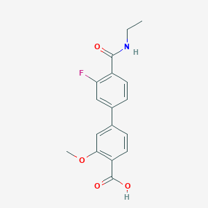 molecular formula C17H16FNO4 B6410414 4-[4-(Ethylcarbamoyl)-3-fluorophenyl]-2-methoxybenzoic acid, 95% CAS No. 1261985-20-9