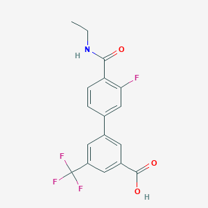 molecular formula C17H13F4NO3 B6410458 3-[4-(Ethylcarbamoyl)-3-fluorophenyl]-5-trifluoromethylbenzoic acid, 95% CAS No. 1261955-48-9