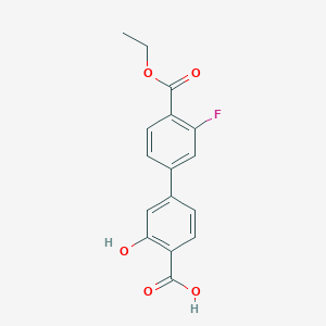 molecular formula C16H13FO5 B6410473 4-[4-(Ethoxycarbonyl)-3-fluorophenyl]-2-hydroxybenzoic acid, 95% CAS No. 1261914-82-2