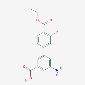 molecular formula C16H14FNO4 B6410478 3-Amino-5-[4-(ethoxycarbonyl)-3-fluorophenyl]benzoic acid, 95% CAS No. 1261939-44-9