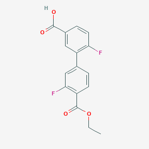 molecular formula C16H12F2O4 B6410479 3-[4-(Ethoxycarbonyl)-3-fluorophenyl]-4-fluorobenzoic acid, 95% CAS No. 1261915-08-5