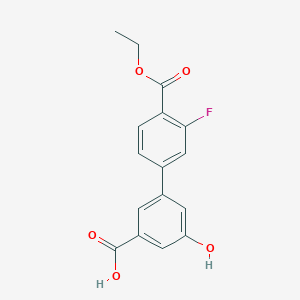 molecular formula C16H13FO5 B6410488 3-[4-(Ethoxycarbonyl)-3-fluorophenyl]-5-hydroxybenzoic acid, 95% CAS No. 1261994-82-4