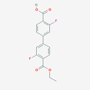molecular formula C16H12F2O4 B6410515 4-[4-(Ethoxycarbonyl)-3-fluorophenyl]-2-fluorobenzoic acid, 95% CAS No. 1261915-13-2