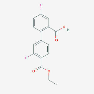 2-[4-(Ethoxycarbonyl)-3-fluorophenyl]-5-fluorobenzoic acid, 95%