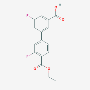 molecular formula C16H12F2O4 B6410536 3-[4-(Ethoxycarbonyl)-3-fluorophenyl]-5-fluorobenzoic acid, 95% CAS No. 1261955-56-9
