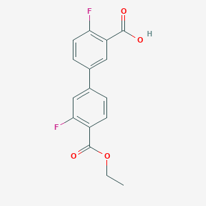 molecular formula C16H12F2O4 B6410552 5-[4-(Ethoxycarbonyl)-3-fluorophenyl]-2-fluorobenzoic acid, 95% CAS No. 1261985-35-6