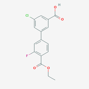 molecular formula C16H12ClFO4 B6410560 5-Chloro-3-[4-(ethoxycarbonyl)-3-fluorophenyl]benzoic acid, 95% CAS No. 1262005-95-7