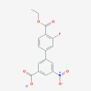 molecular formula C16H12FNO6 B6410596 3-[4-(Ethoxycarbonyl)-3-fluorophenyl]-5-nitrobenzoic acid, 95% CAS No. 1261935-26-5