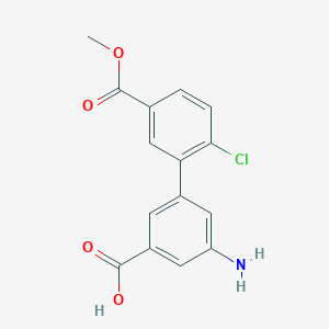 molecular formula C15H12ClNO4 B6410634 3-Amino-5-(2-chloro-5-methoxycarbonylphenyl)benzoic acid, 95% CAS No. 1261909-83-4