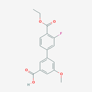 molecular formula C17H15FO5 B6410646 3-[4-(Ethoxycarbonyl)-3-fluorophenyl]-5-methoxybenzoic acid, 95% CAS No. 1262005-87-7
