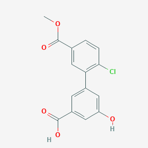 molecular formula C15H11ClO5 B6410649 3-(2-Chloro-5-methoxycarbonylphenyl)-5-hydroxybenzoic acid, 95% CAS No. 1262006-01-8
