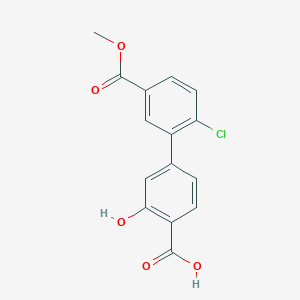 molecular formula C15H11ClO5 B6410661 4-(2-Chloro-5-methoxycarbonylphenyl)-2-hydroxybenzoic acid, 95% CAS No. 1261939-68-7