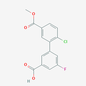molecular formula C15H10ClFO4 B6410705 3-(2-Chloro-5-methoxycarbonylphenyl)-5-fluorobenzoic acid, 95% CAS No. 1261939-90-5
