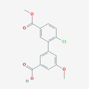 molecular formula C16H13ClO5 B6410717 3-(2-Chloro-5-methoxycarbonylphenyl)-5-methoxybenzoic acid, 95% CAS No. 1261939-96-1