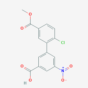 molecular formula C15H10ClNO6 B6410736 3-(2-Chloro-5-methoxycarbonylphenyl)-5-nitrobenzoic acid, 95% CAS No. 1261915-49-4