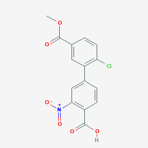 molecular formula C15H10ClNO6 B6410743 4-(2-Chloro-5-methoxycarbonylphenyl)-2-nitrobenzoic acid, 95% CAS No. 1261940-11-7