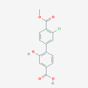 molecular formula C15H11ClO5 B6410753 4-(3-Chloro-4-methoxycarbonylphenyl)-3-hydroxybenzoic acid, 95% CAS No. 1261985-84-5
