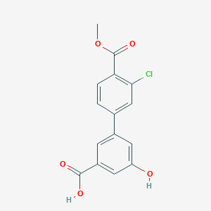 molecular formula C15H11ClO5 B6410773 3-(3-Chloro-4-methoxycarbonylphenyl)-5-hydroxybenzoic acid, 95% CAS No. 1262006-25-6