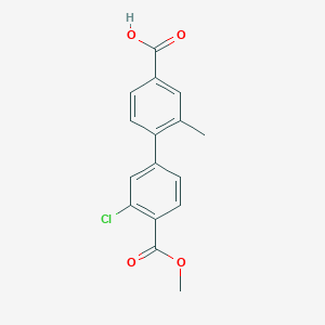 molecular formula C16H13ClO4 B6410777 4-(3-Chloro-4-methoxycarbonylphenyl)-3-methylbenzoic acid, 95% CAS No. 1261968-21-1