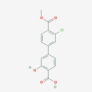 molecular formula C15H11ClO5 B6410802 4-(3-Chloro-4-methoxycarbonylphenyl)-2-hydroxybenzoic acid, 95% CAS No. 1261909-92-5