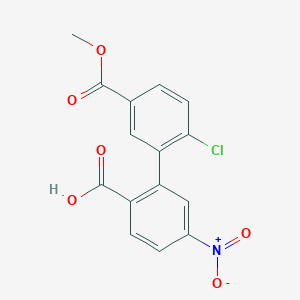 molecular formula C15H10ClNO6 B6410839 2-(2-Chloro-5-methoxycarbonylphenyl)-4-nitrobenzoic acid, 95% CAS No. 1261995-06-5