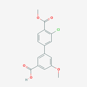 molecular formula C16H13ClO5 B6410851 3-(3-Chloro-4-methoxycarbonylphenyl)-5-methoxybenzoic acid, 95% CAS No. 1261978-46-4