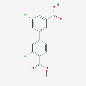 molecular formula C15H10Cl2O4 B6410858 5-Chloro-3-(3-chloro-4-methoxycarbonylphenyl)benzoic acid, 95% CAS No. 1261893-91-7