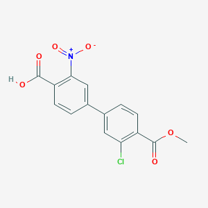 molecular formula C15H10ClNO6 B6410882 4-(3-Chloro-4-methoxycarbonylphenyl)-2-nitrobenzoic acid, 95% CAS No. 1261915-80-3