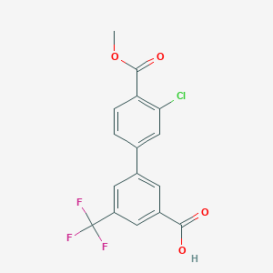 molecular formula C16H10ClF3O4 B6410893 3-(3-Chloro-4-methoxycarbonylphenyl)-5-trifluoromethylbenzoic acid, 95% CAS No. 1261986-53-1
