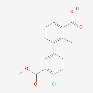 molecular formula C16H13ClO4 B6410902 3-(4-Chloro-3-methoxycarbonylphenyl)-2-methylbenzoic acid, 95% CAS No. 1261986-68-8