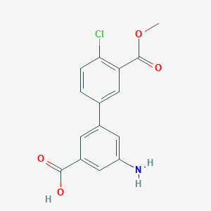 molecular formula C15H12ClNO4 B6410914 3-Amino-5-(4-chloro-3-methoxycarbonylphenyl)benzoic acid, 95% CAS No. 1262006-34-7
