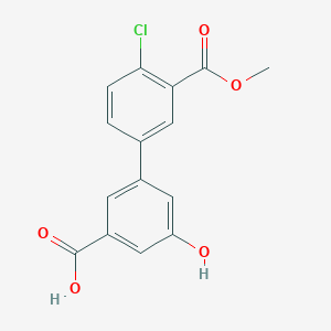 molecular formula C15H11ClO5 B6410919 3-(4-Chloro-3-methoxycarbonylphenyl)-5-hydroxybenzoic acid, 95% CAS No. 1261899-94-8