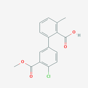 molecular formula C16H13ClO4 B6410935 2-(4-Chloro-3-methoxycarbonylphenyl)-6-methylbenzoic acid, 95% CAS No. 1261978-53-3
