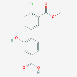 molecular formula C15H11ClO5 B6410937 4-(4-Chloro-3-methoxycarbonylphenyl)-3-hydroxybenzoic acid, 95% CAS No. 1262010-78-5