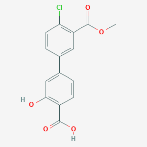 molecular formula C15H11ClO5 B6410941 4-(4-Chloro-3-methoxycarbonylphenyl)-2-hydroxybenzoic acid, 95% CAS No. 1261914-92-4