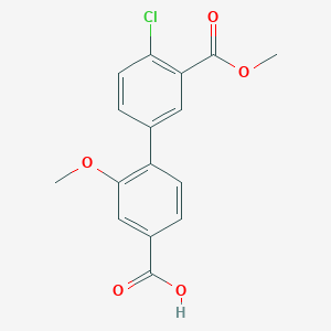 molecular formula C16H13ClO5 B6410982 4-(4-Chloro-3-methoxycarbonylphenyl)-3-methoxybenzoic acid, 95% CAS No. 1261917-30-9