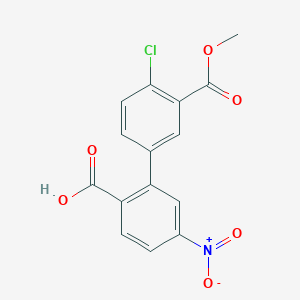 molecular formula C15H10ClNO6 B6410989 2-(4-Chloro-3-methoxycarbonylphenyl)-4-nitrobenzoic acid, 95% CAS No. 1262010-82-1