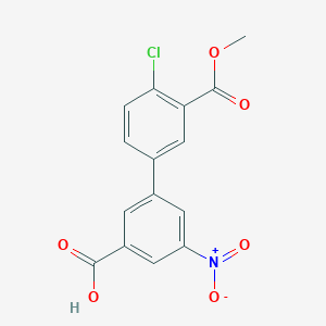 molecular formula C15H10ClNO6 B6410995 3-(4-Chloro-3-methoxycarbonylphenyl)-5-nitrobenzoic acid, 95% CAS No. 1261968-39-1