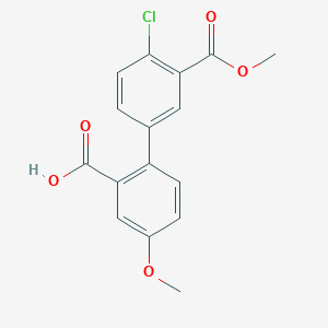 molecular formula C16H13ClO5 B6411007 2-(4-Chloro-3-methoxycarbonylphenyl)-5-methoxybenzoic acid, 95% CAS No. 1261986-78-0