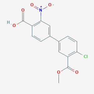 molecular formula C15H10ClNO6 B6411023 4-(4-Chloro-3-methoxycarbonylphenyl)-2-nitrobenzoic acid, 95% CAS No. 1261916-49-7