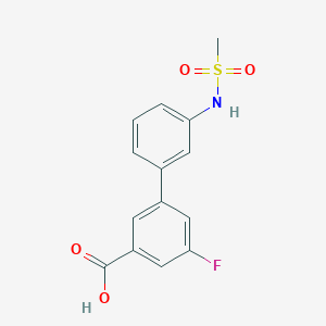 molecular formula C14H12FNO4S B6411120 5-Fluoro-3-(3-methylsulfonylaminophenyl)benzoic acid, 95% CAS No. 1261995-45-2