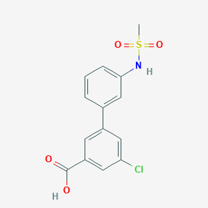 molecular formula C14H12ClNO4S B6411128 5-Chloro-3-(3-methylsulfonylaminophenyl)benzoic acid, 95% CAS No. 1261986-99-5
