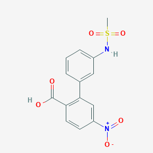 molecular formula C14H12N2O6S B6411139 2-(3-Methylsulfonylaminophenyl)-4-nitrobenzoic acid, 95% CAS No. 1261940-81-1