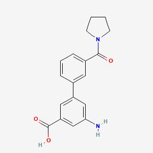 molecular formula C18H18N2O3 B6411158 3-Amino-5-(3-pyrrolidinylcarbonylphenyl)benzoic acid, 95% CAS No. 1261910-19-3